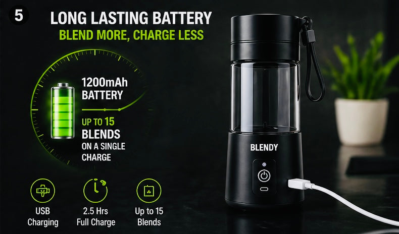 Portable Blender – Make Fresh Juice Anywhere in 30 Seconds